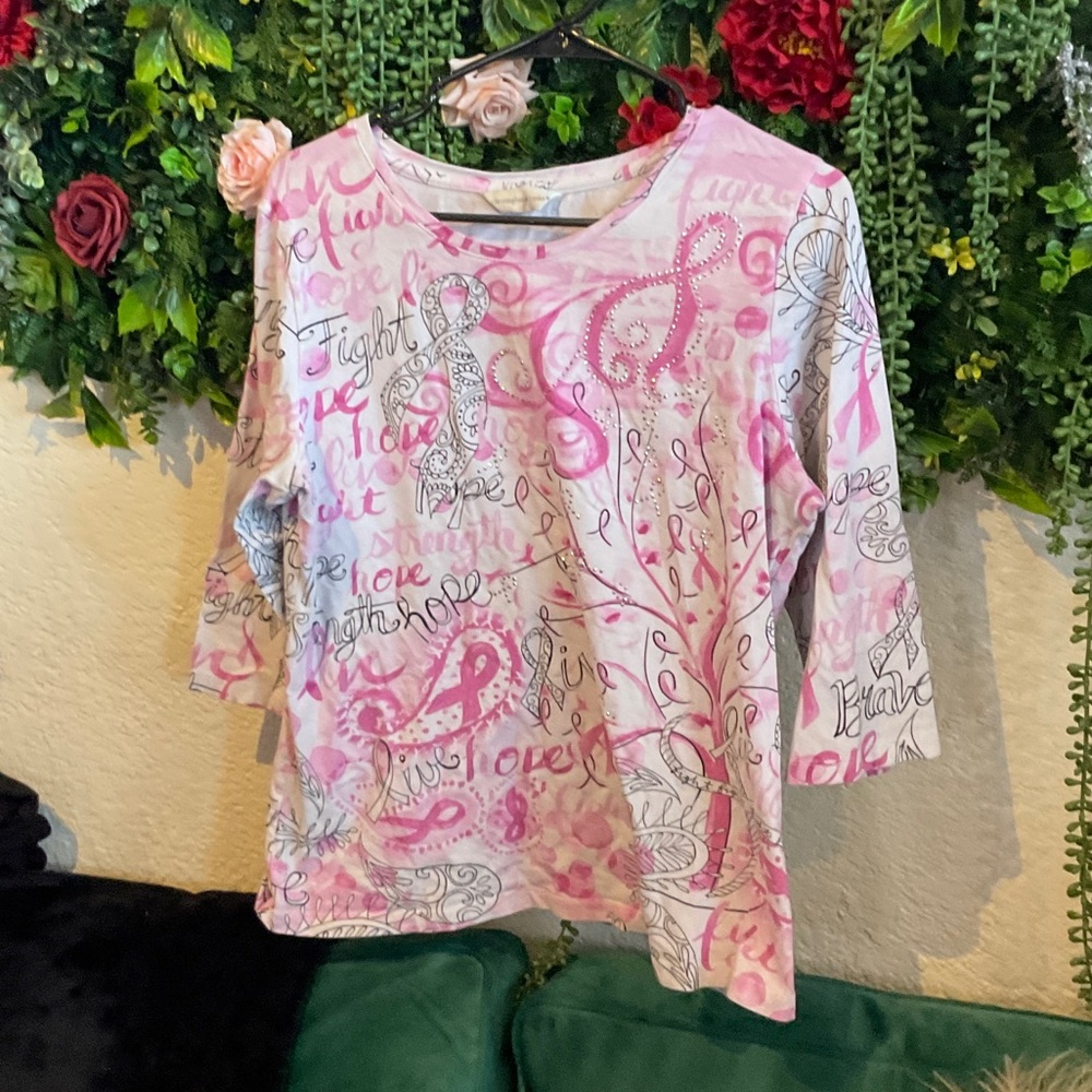 Pink Breast Cancer Awareness Graphic Tee